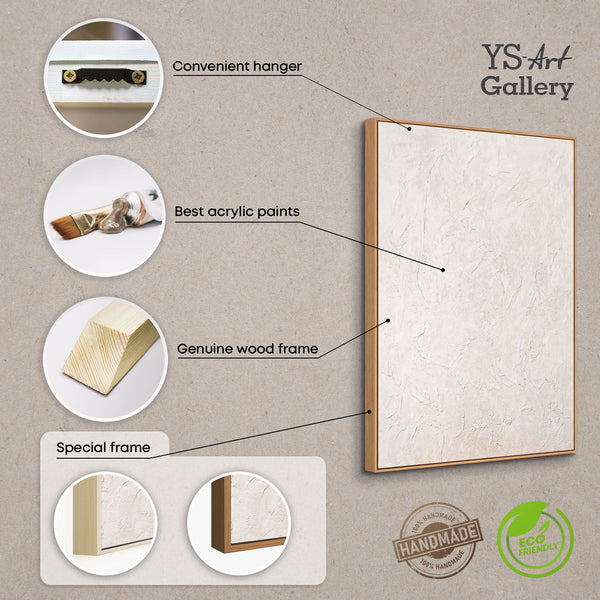 Modern Wall Decor Neutral – Abstract Painting Beige "The Whisper of Time"