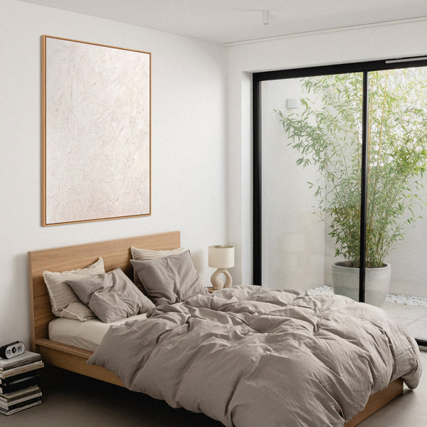 Modern Wall Decor Neutral – Abstract Painting Beige "The Whisper of Time"
