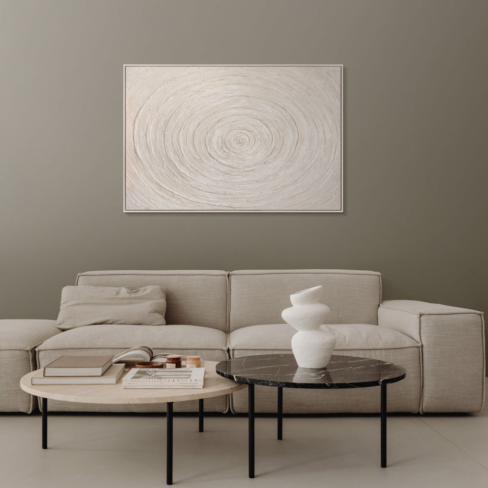Abstract Wall Art Beige – Textured Painting Modern "Echoes of Time"