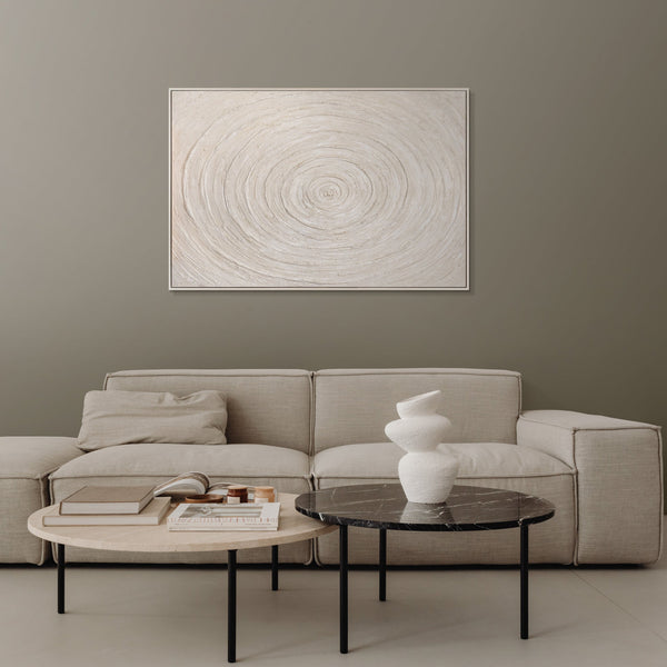 Abstract Wall Art Beige – Textured Painting Modern "Echoes of Time"