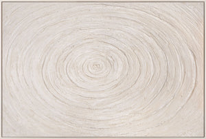 Minimalist wall decor – Textured acrylic painting in beige with frame “Echoes of Time”