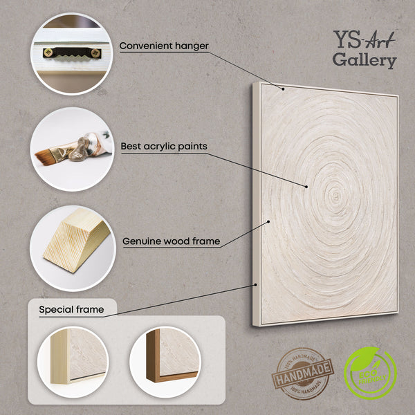 Abstract Wall Art Beige – Textured Painting Modern "Echoes of Time"