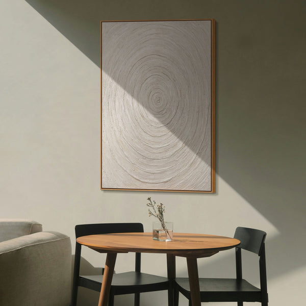 Abstract Wall Art Beige – Textured Painting Modern "Echoes of Time"