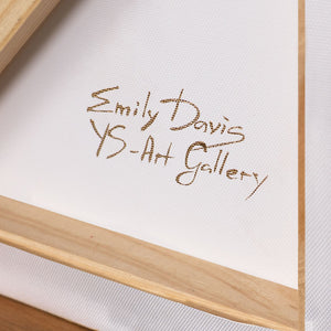 Produktübersicht eines abstrakten Leinwandbildes mit geometrischem Design