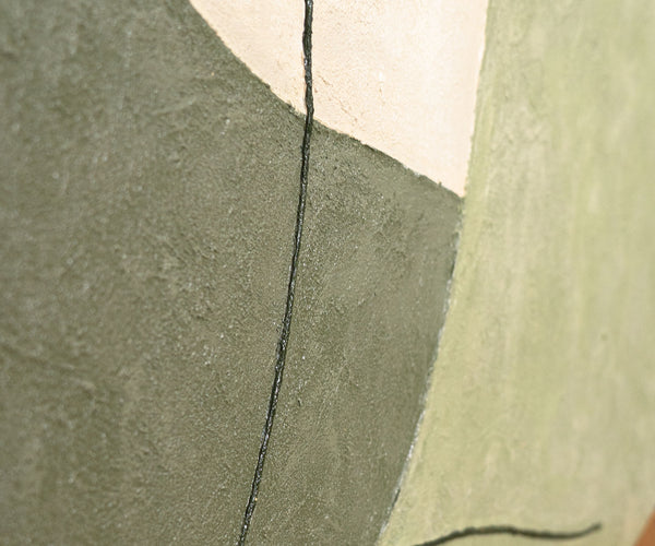 Abstract Wall Art with Texture in Beige, Green & Gold – Modern Acrylic Painting on Canvas