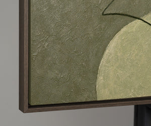 Abstract Wall Art with Texture in Beige, Green & Gold – Modern Acrylic Painting on Canvas