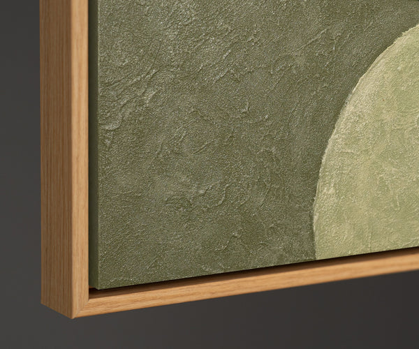 Abstract Wall Art with Texture in Beige, Green & Gold – Modern Acrylic Painting on Canvas