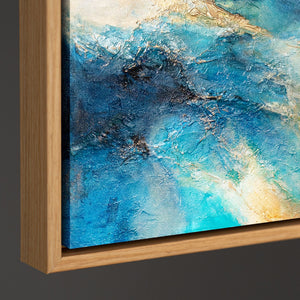 Abstraktes Wandbild auf Leinwand mit intensiver Farbstruktur