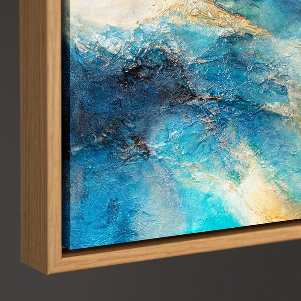 Abstraktes Wandbild auf Leinwand mit intensiver Farbstruktur