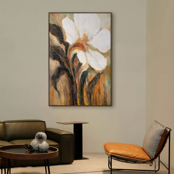 Abstrakte Kunst Blume – Acrylbild auf Leinwand „Vergehen der Zeit“