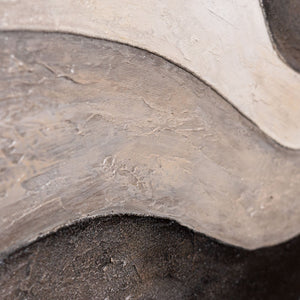 Abstract Canvas Painting in Beige and Gray – Textured Acrylic Painting "Sand Waves"