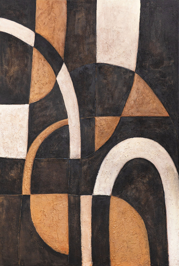 Geometrische Wandkunst handgemalt - Acryl Gemälde „Harmonie der Kurven“