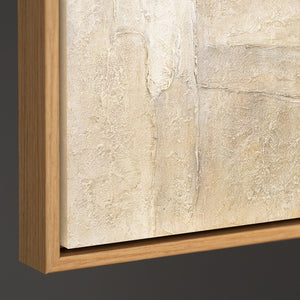 Abstract acrylic painting on canvas in beige grey “Verticals of Time”