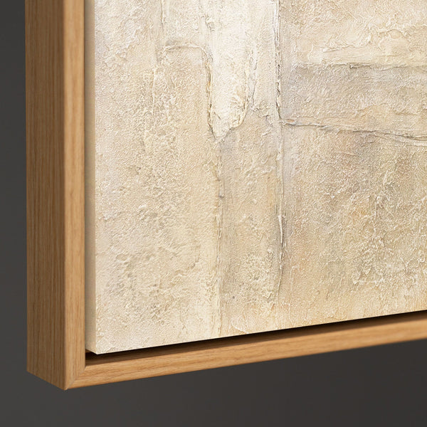 Abstract acrylic painting on canvas in beige grey “Verticals of Time”