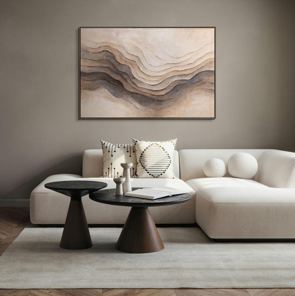 Hand-Painted Acrylic Painting "Memory of the Earth" – Abstract Wall Art in Beige & Brown