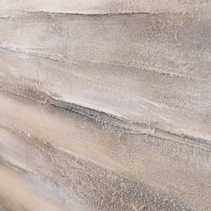 Abstraktes Kunstbild mit horizontaler Schichtung in Sand- und Beigetönen