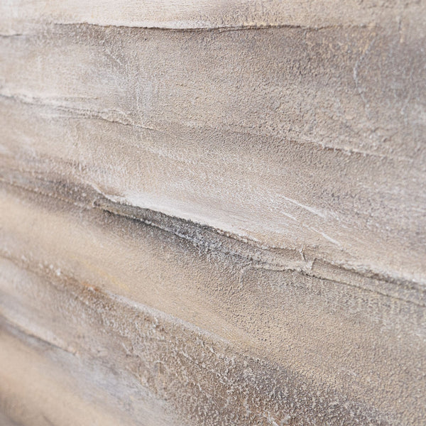 Abstraktes Kunstbild mit horizontaler Schichtung in Sand- und Beigetönen
