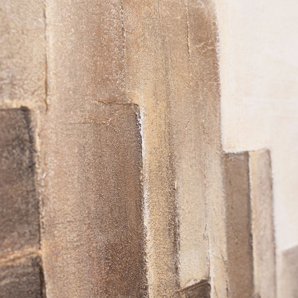 Abstraktes Leinwandbild mit geometrischen Architekturformen