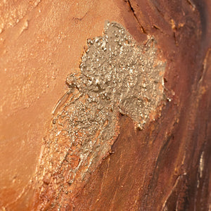 Handgemaltes Gemälde in warmen Erdtönen – moderne Leinwandkunst mit Rahmen „Bernsteinfarbene Ströme“