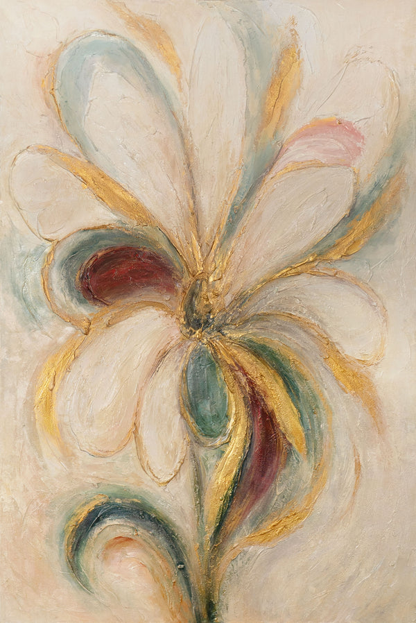 Abstract Floral Painting on Canvas with Texture "Floral Energy" – Hand-Painted Acrylic Painting