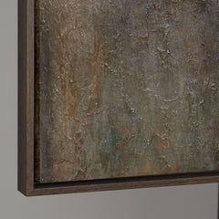 Handgemalte Wandkunst „Wärme des Universums“ – Moderne Acrylmalerei mit Goldakzenten