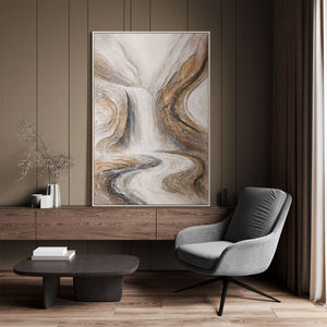 Hand-Painted Painting "Waterfall of Dreams" – Modern Wall Art with Texture