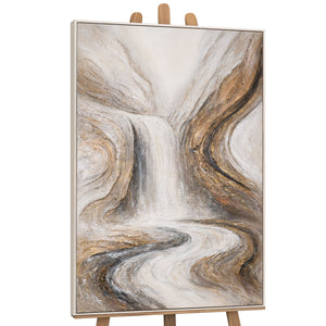 Hand-Painted Painting "Waterfall of Dreams" – Modern Wall Art with Texture