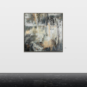 Abstract Handmade Canvas Painting with Frame for Wall Decor "Weightlessness"