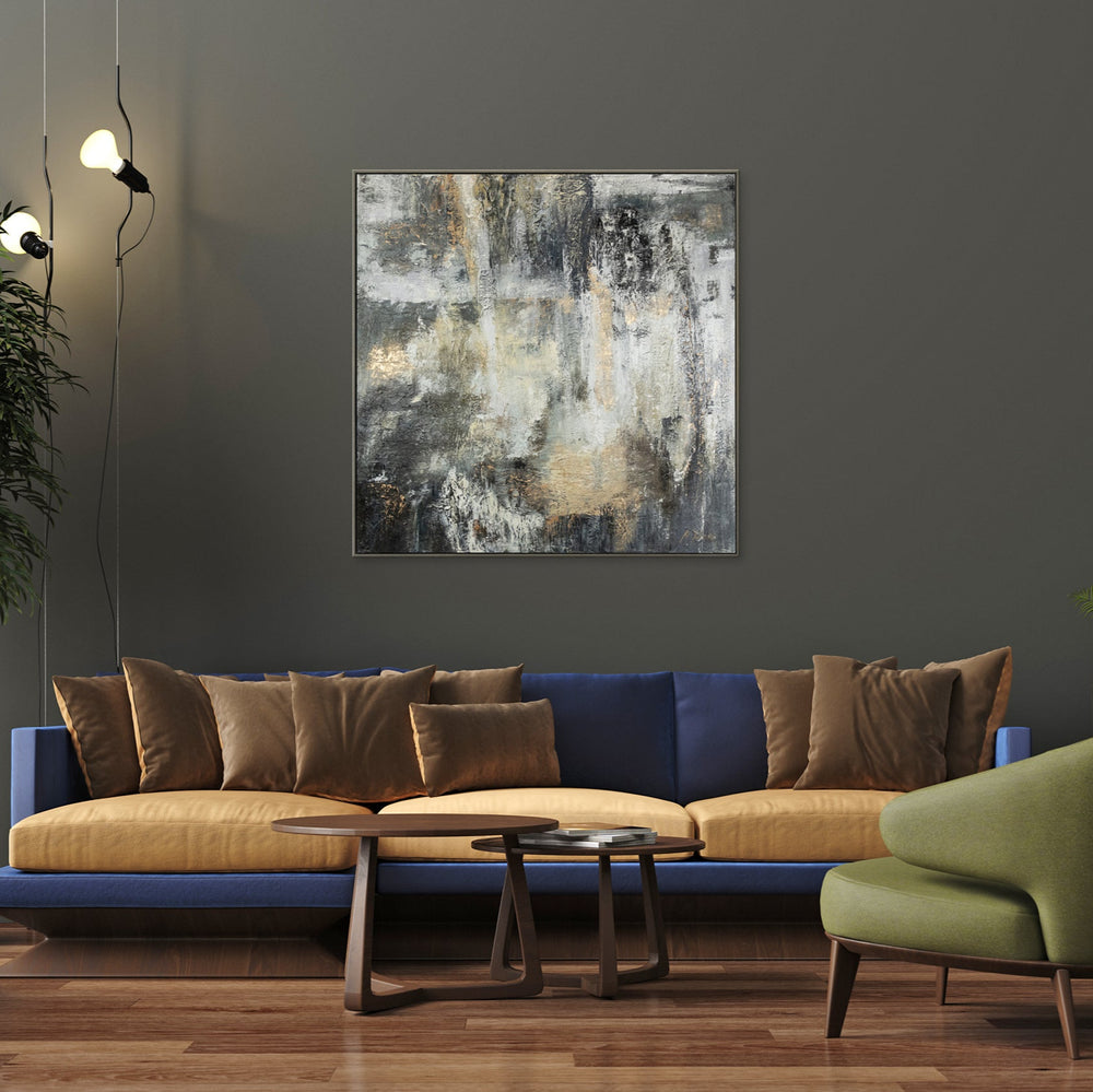 Abstract Handmade Canvas Painting with Frame for Wall Decor "Weightlessness"