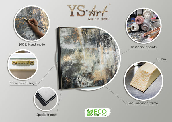 Abstract Handmade Canvas Painting with Frame for Wall Decor "Weightlessness"