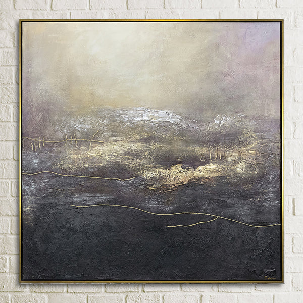 Handmade Abstract Acrylic Painting 'Deception' with Frame – Modern Wall Art
