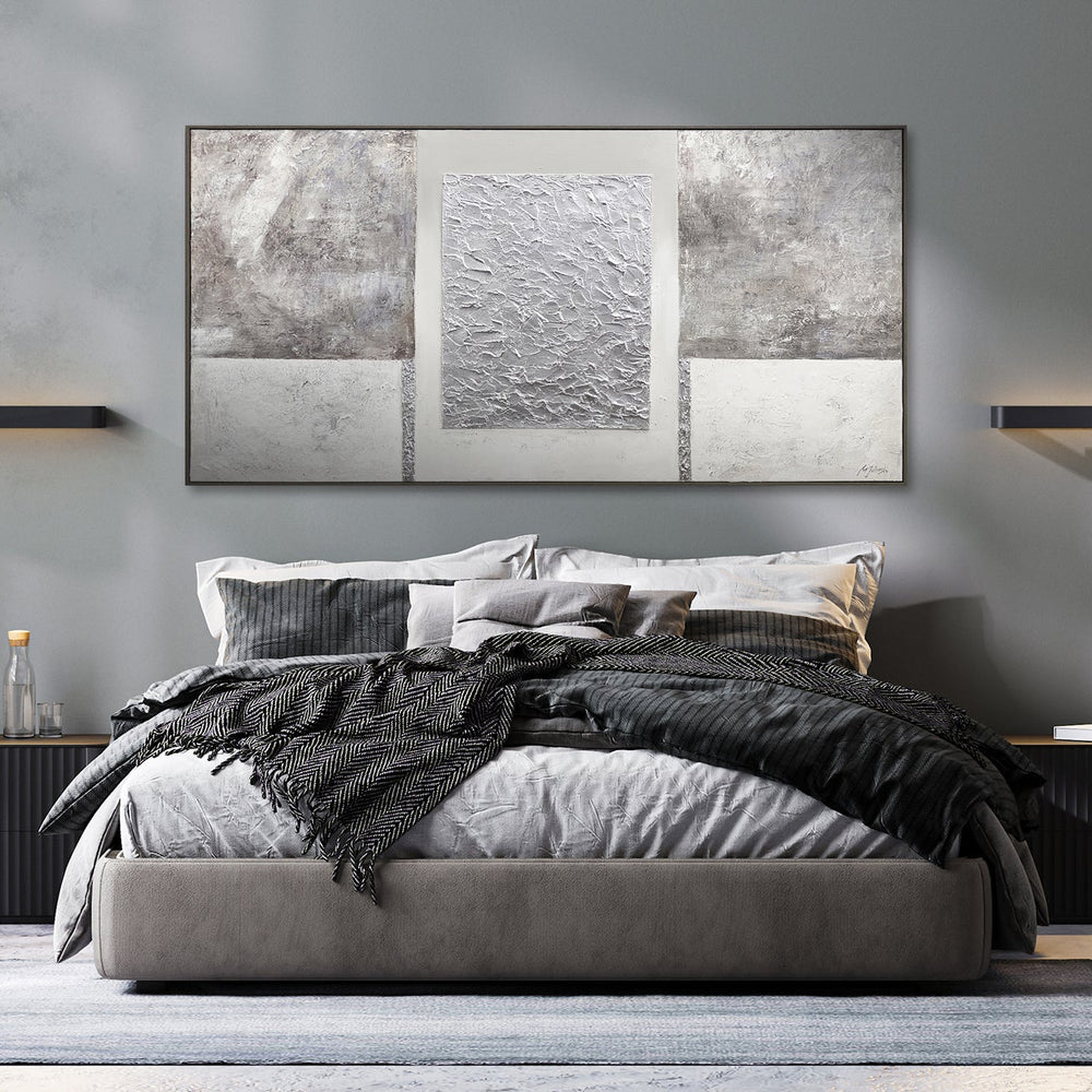 Handmade Abstract Acrylic Painting on Canvas 'Perfect Stability' with Frame