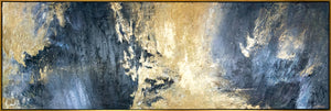 Gemälde im Rahmen mit blattgold "Spiegelungen" 150x50cm