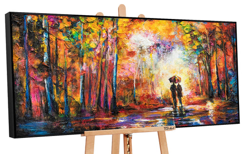 Framed Acrylic Art "Romance" – Hand-Painted Autumn Art
