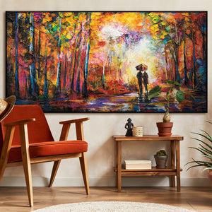 Framed Acrylic Art "Romance" – Hand-Painted Autumn Art