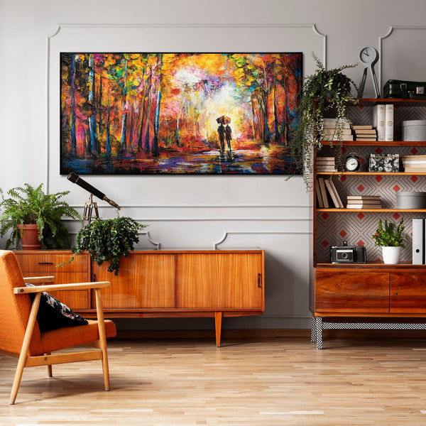 Framed Acrylic Art "Romance" – Hand-Painted Autumn Art