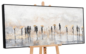 Large canvas wall art with frame "Summer rain"