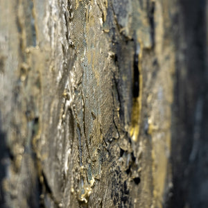Handgemaltes Acrylbild "Spiegelungen II" – Abstrakte Kunst Gold Schwarz