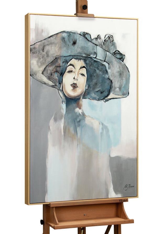 Modern acrylic canvas painting with frame "Bridget"