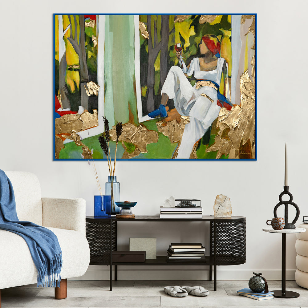 Interieur mit aufgehängtem Bild im Wohnzimmer