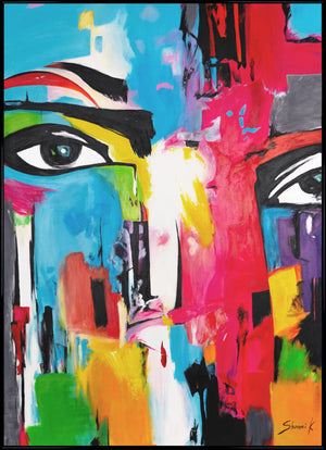 Wandbilder für wohnzimmer modern, handgemalte Acryl Gemälde "Verglaste Betrachtung"