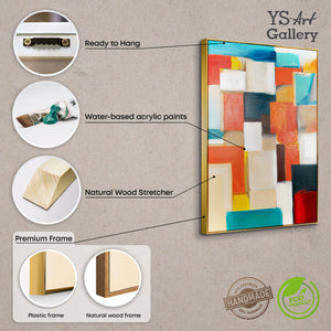 Infografik: Acrylgemälde mit Holzrahmen