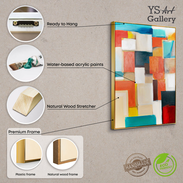 Infografik: Acrylgemälde mit Holzrahmen