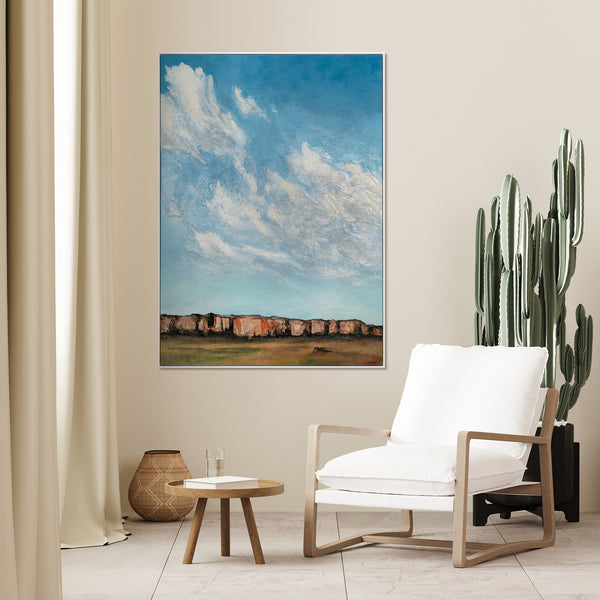 Abstract acrylic painting with frame "Cloud inspiration"