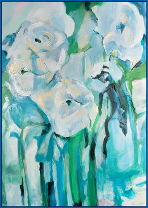 Framed floral abstract painting "Floral abstraction"