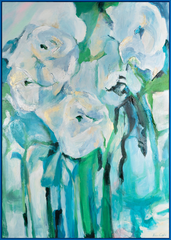 Framed floral abstract painting "Floral abstraction"