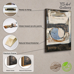 Moderne abstrakte Kunst "Geometrische Farben" Acrylbild auf Leinwand mit Rahmen