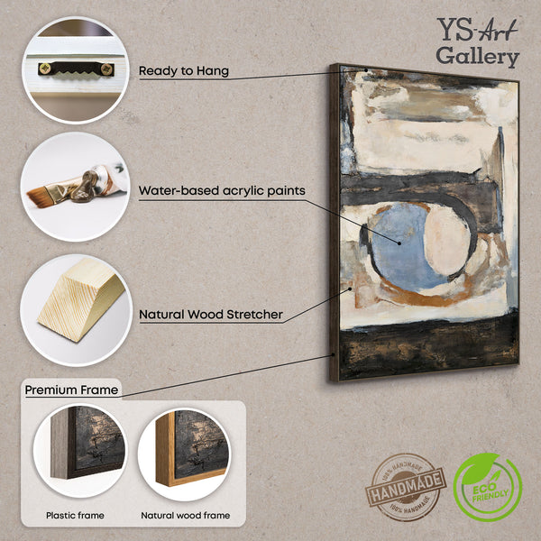 Moderne abstrakte Kunst "Geometrische Farben" Acrylbild auf Leinwand mit Rahmen