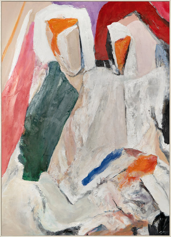 Abstraktes Acrylbild Frauengesicht bunt moderne Wandkunst