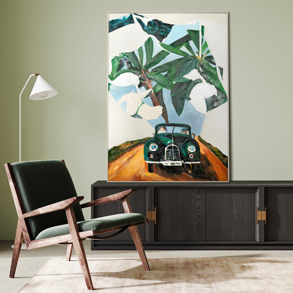 Framed textured painting on canvas "Adventure"